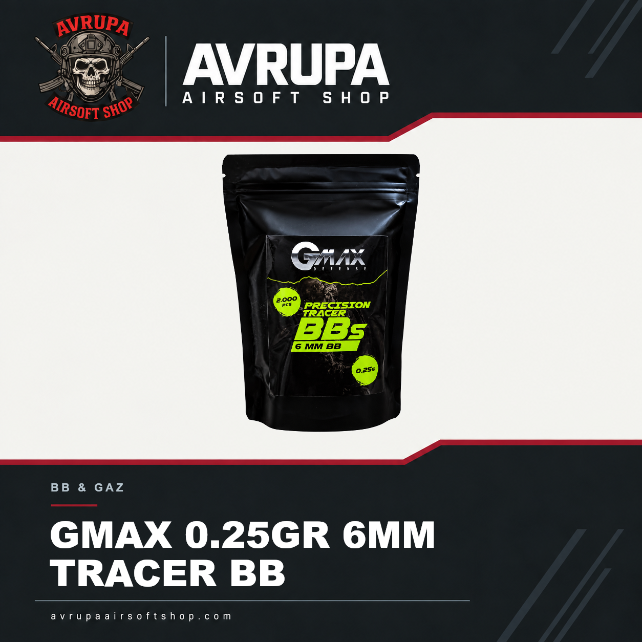 GMAX 0.25GR 6MM TRACER BB