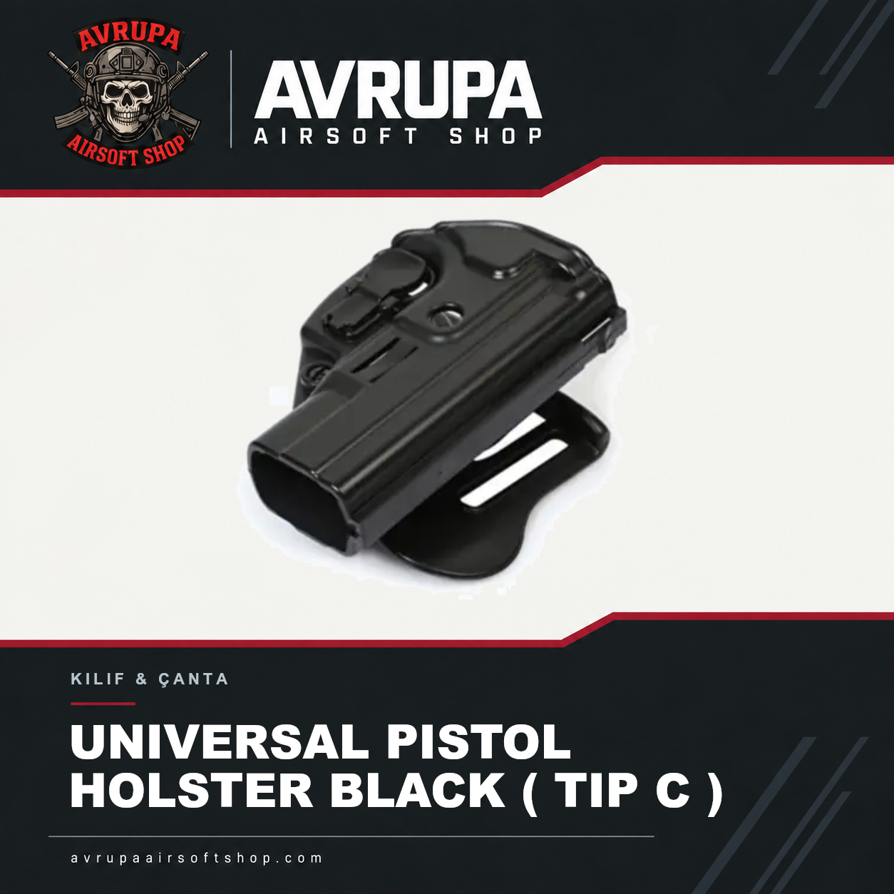 UNIVERSAL PISTOL HOLSTER BLACK ( TIP C )