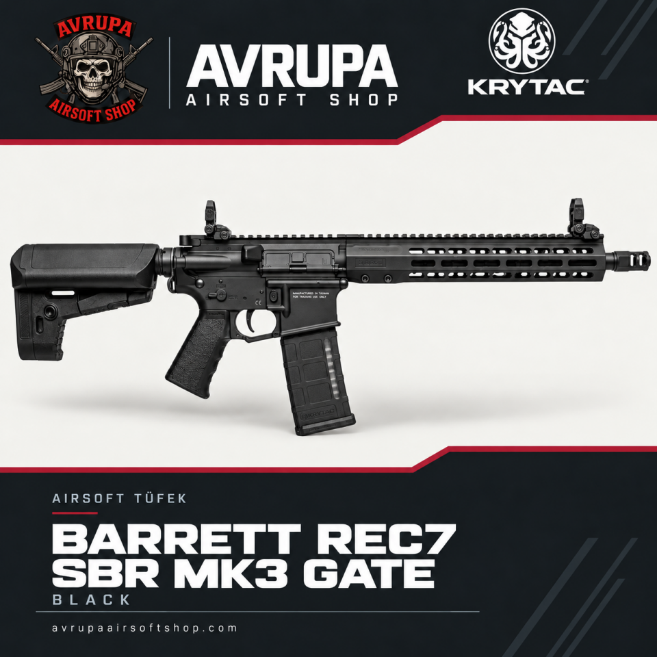 KRYTAC BARRETT REC7 SBR MK3 GATE BLACK