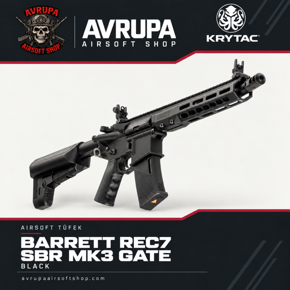 KRYTAC BARRETT REC7 SBR MK3 GATE BLACK