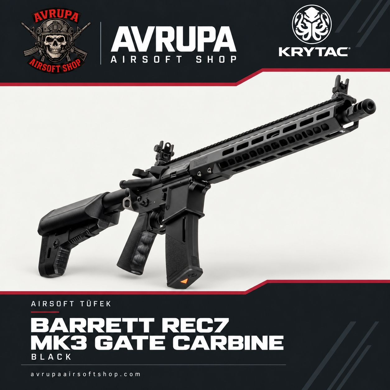 KRYTAC BARRETT REC7 MK3 GATE CARBINE BLACK