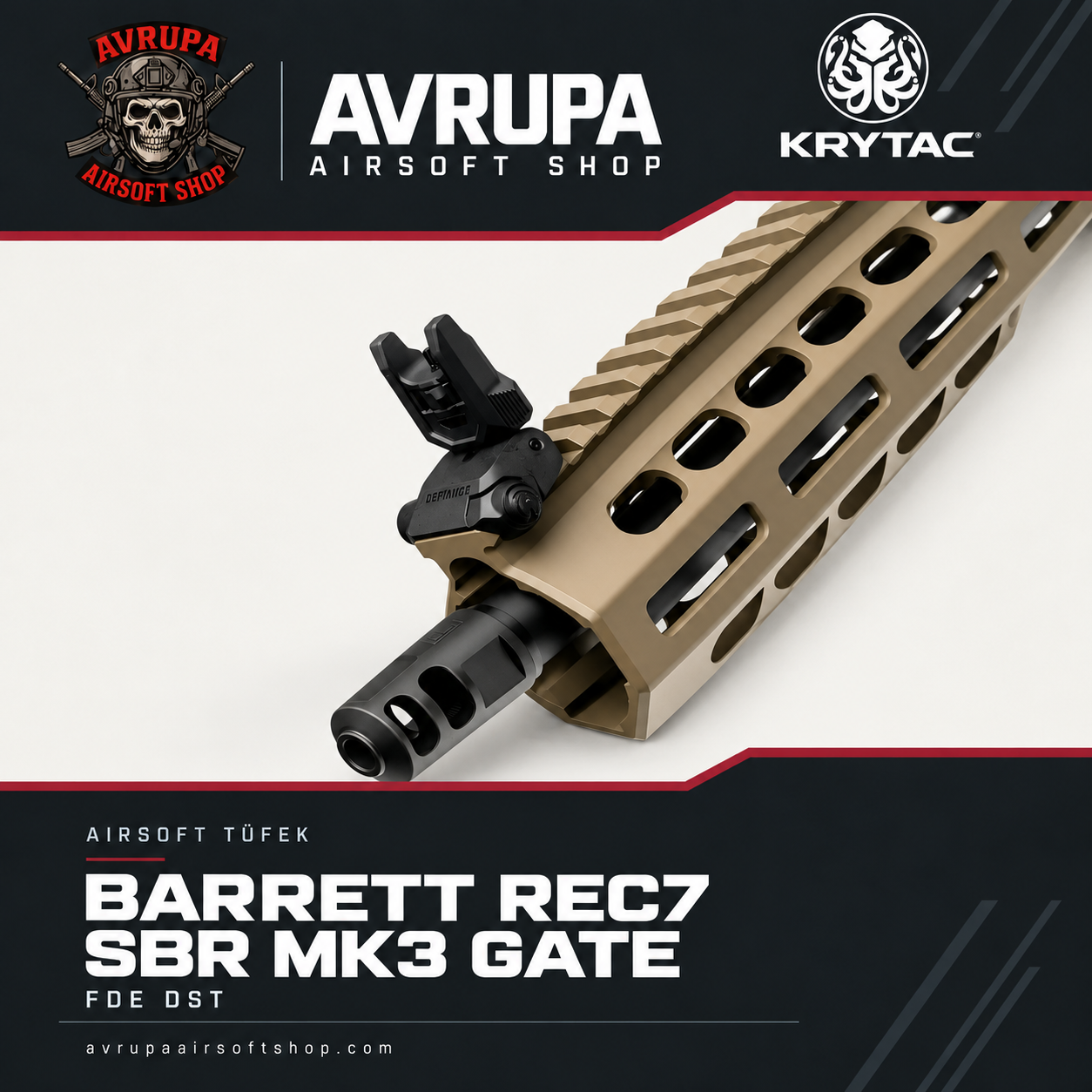 KRYTAC BARRETT REC7 SBR MK3 GATE FDE DST