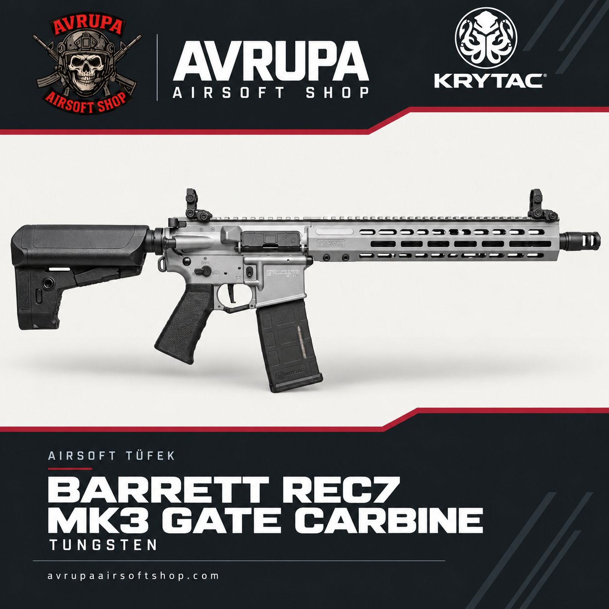 KRYTAC BARRETT REC7 MK3 GATE CARBINE TUNGSTEN