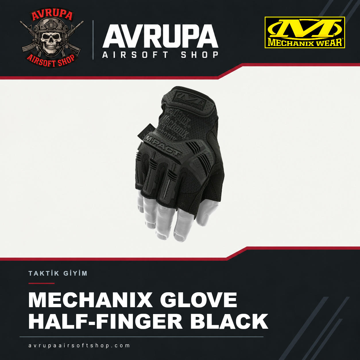 MECHANIX GLOVE HALF-FINGER BLACK