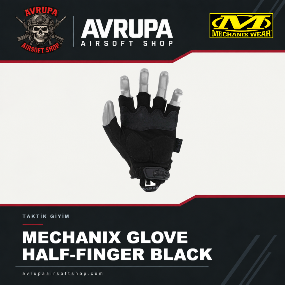 MECHANIX GLOVE HALF-FINGER BLACK