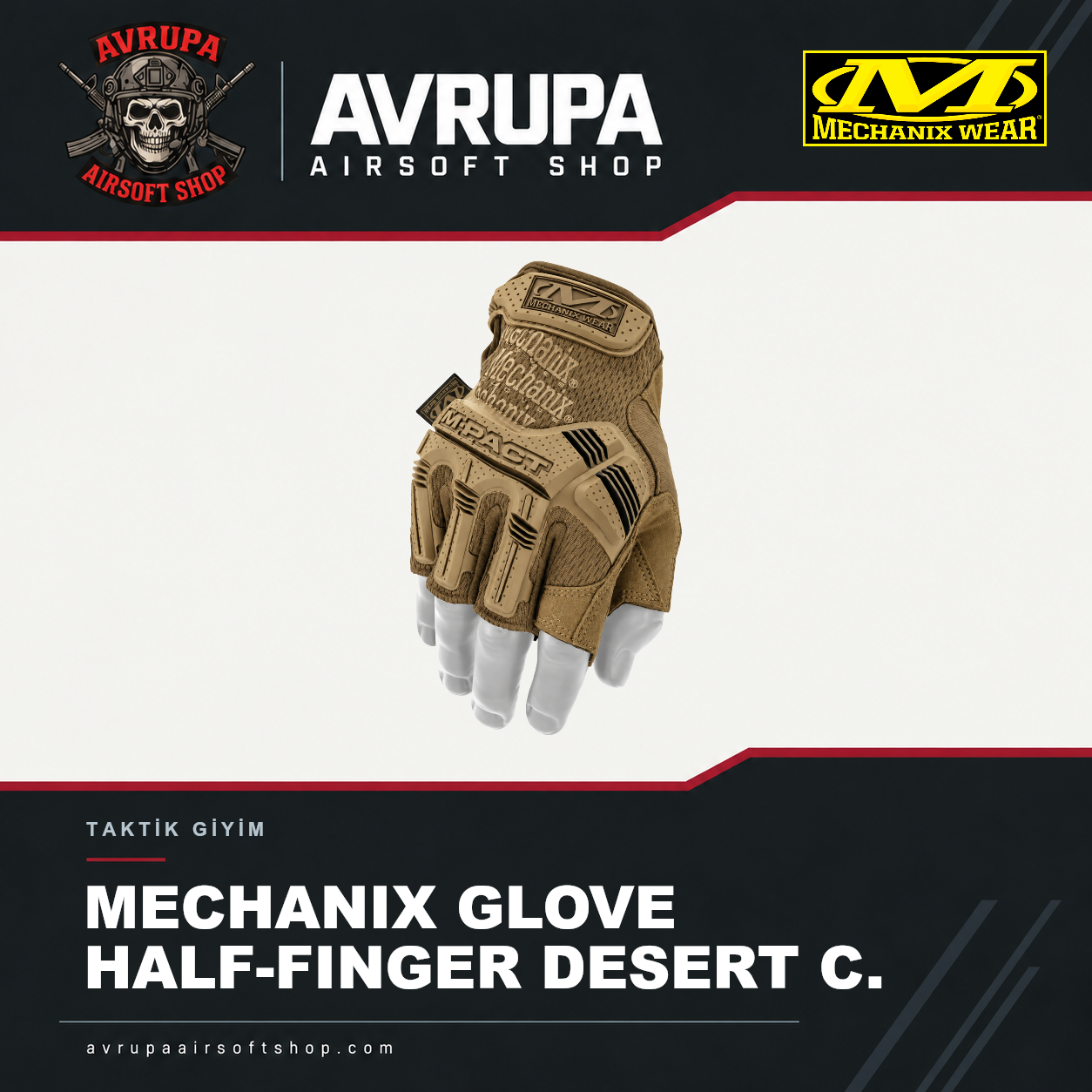 MECHANIX GLOVE HALF-FINGER DESERT C.