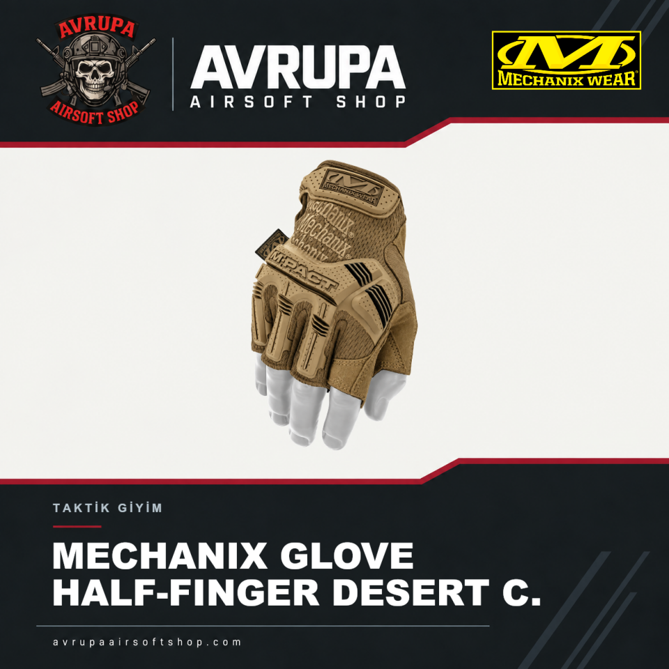 MECHANIX GLOVE HALF-FINGER DESERT C.