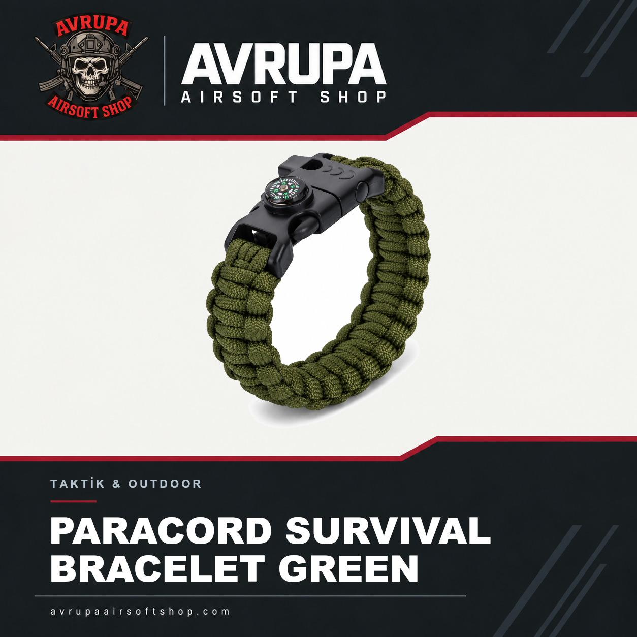 PARACORD SURVIVAL BRACELET GREEN