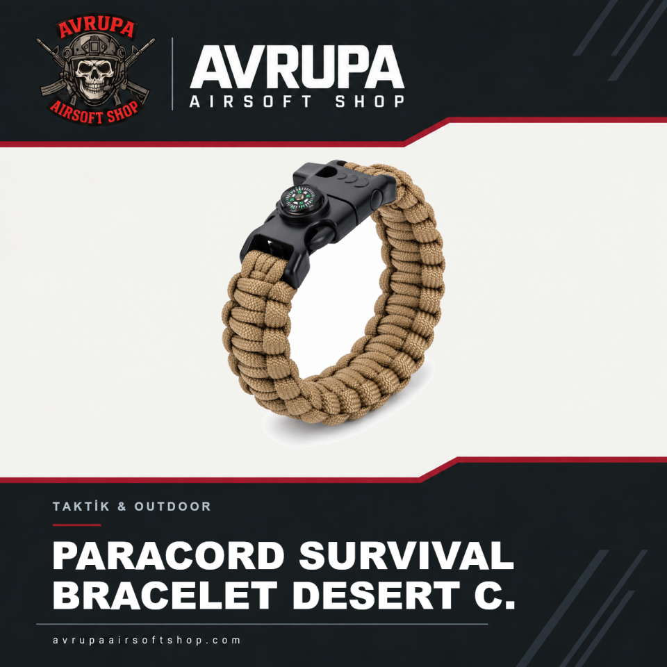 PARACORD SURVIVAL BRACELET DESERT C.