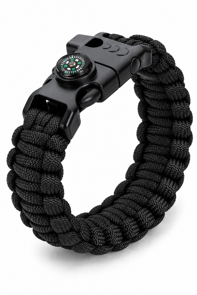 PARACORD SURVIVAL BRACELET BLACK